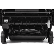 Dapper Supply electric dethatcher underside scarifier blades closeup.