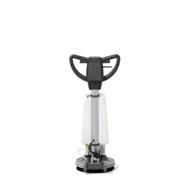 Dapper Supply 17-inch floor buffer polisher rear view of the handle and body.