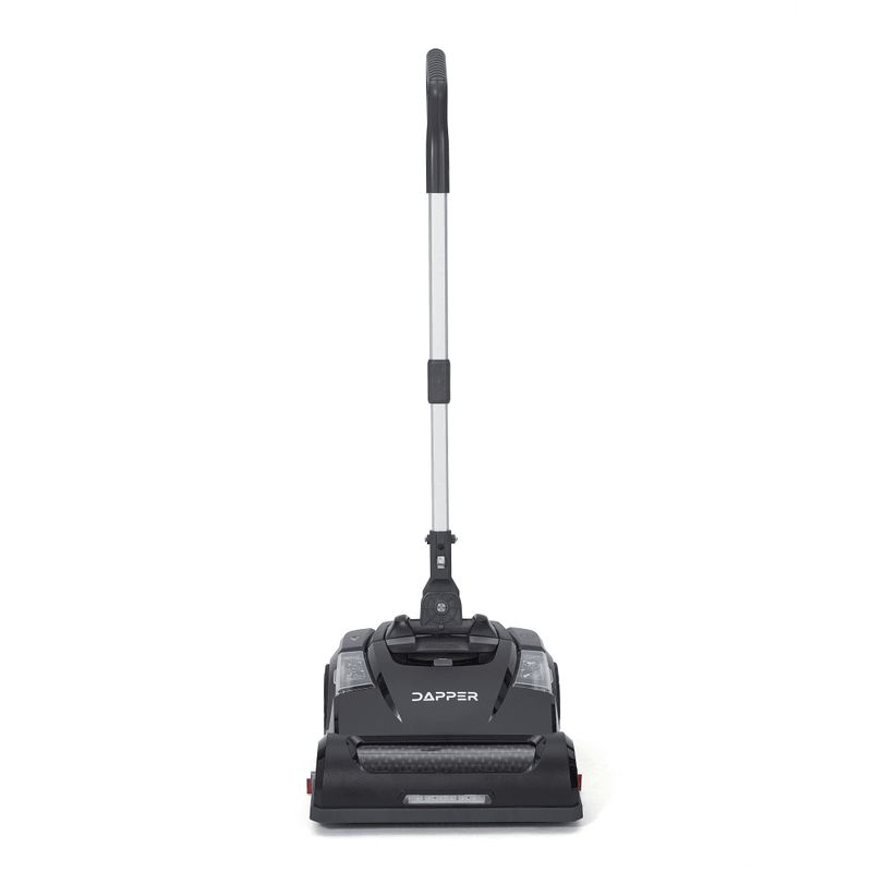 Dapper Supply cordless floor scrubber front view with brush roller.