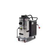 Dapper Supply 14.5-gallon industrial wet dry vacuum angled view of the stainless tank.