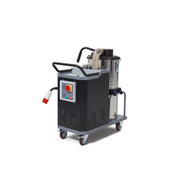 Dapper Supply 14.5-gallon industrial wet dry vacuum view of the motor side and casters.