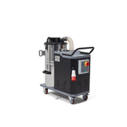 Dapper Supply 14.5-gallon industrial wet dry vacuum rear view with control panel and plug.