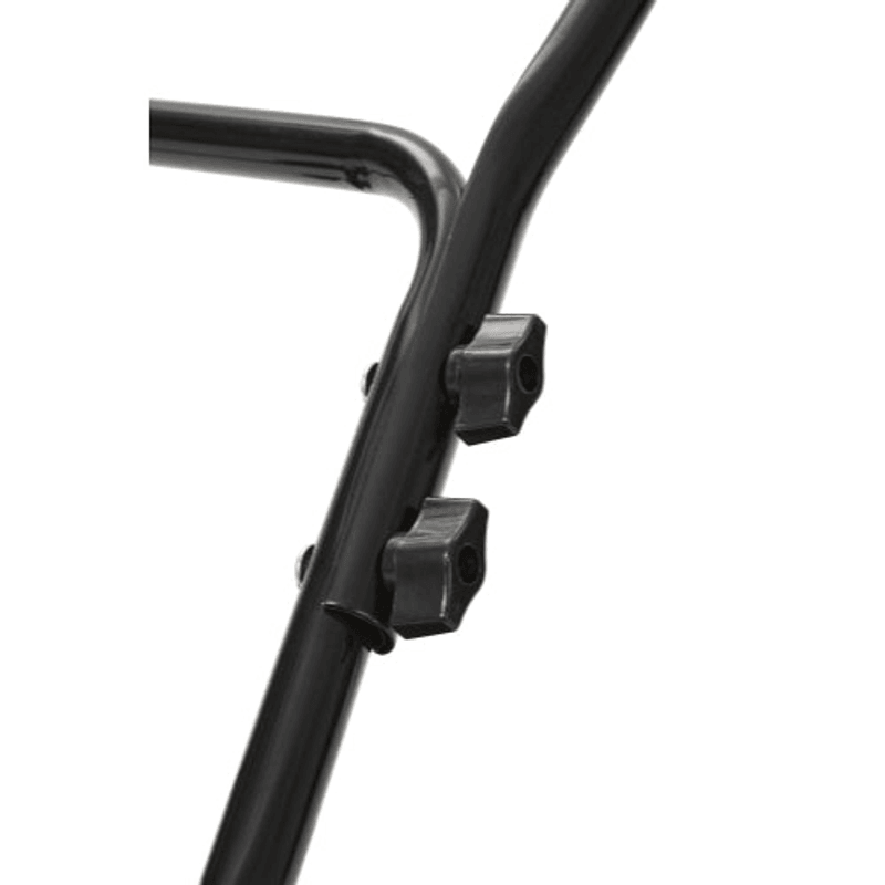 Dapper Supply push reel lawn mower foldable handle with twist-lock adjustment knobs.