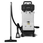Dapper Supply all-in-one restroom cleaning machine front view with vacuum wand.