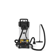 Dapper Supply all-in-one restroom cleaning machine rear view with control panel and hoses.