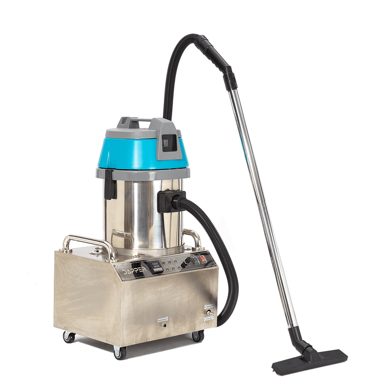 Dapper Supply commercial steam cleaner angled view with floor tool.