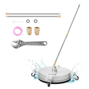 Dapper Supply 15-inch pressure washer surface cleaner with included wands, adapters, and tools.