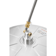 Dapper Supply 15-inch pressure washer surface cleaner quick-connect inlet closeup.