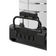 Dapper Supply wet/dry vacuum closeup of the base with built-in accessory holders.