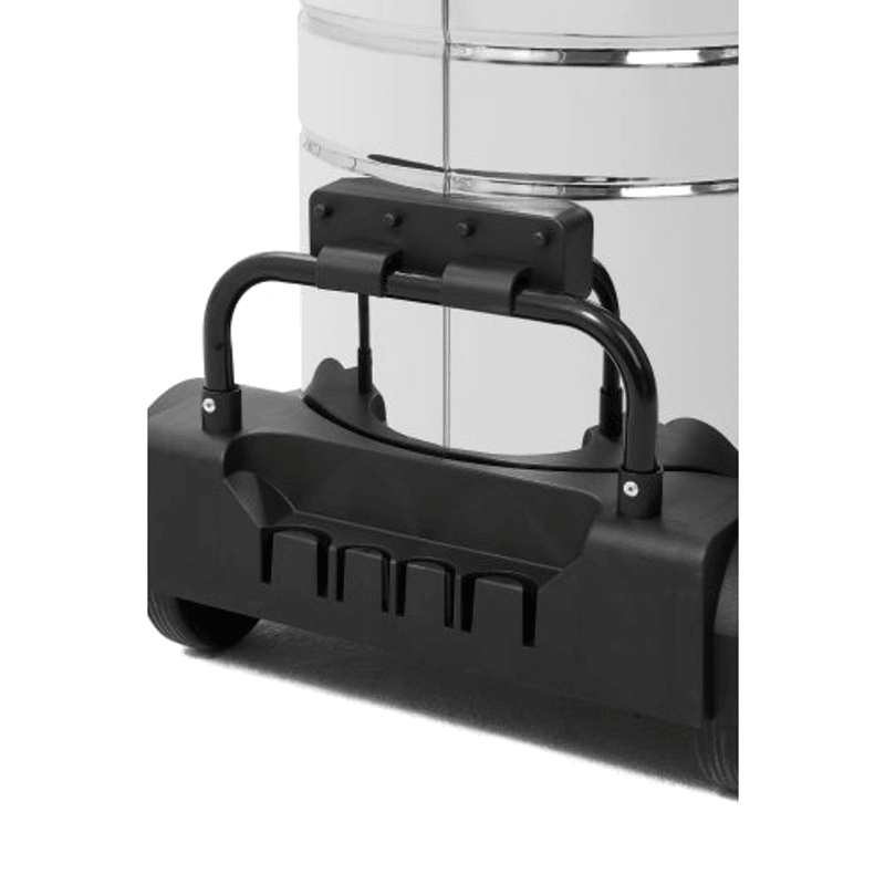 Dapper Supply wet/dry vacuum closeup of the base with built-in accessory holders.