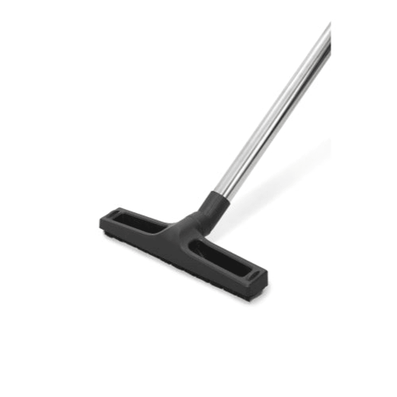 Dapper Supply wet/dry vacuum floor brush attachment on the stainless wand.