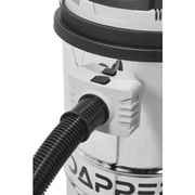 Dapper Supply wet dry vacuum hose inlet connection closeup.