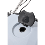 Dapper Supply wide area vacuum top fill port and latch detail.