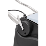 Dapper Supply wide area vacuum tilt-back foot pedal and handle base detail.