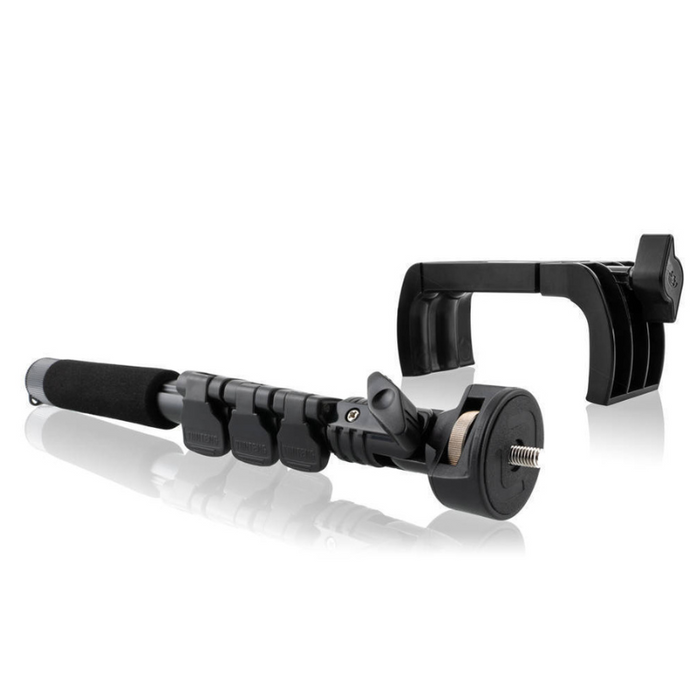 Tramex Flooring Installer Kit - FINSK A detailed image of the Tramex HBS extension handle and bracket, designed for use with the ME5 and CME5 moisture meters, showcasing its robust construction and ergonomic design for flooring installation.