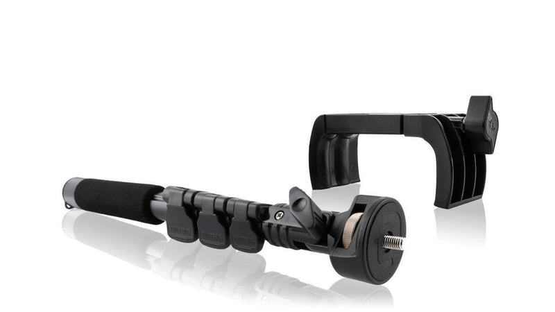 Tramex Building Survey Inspection Kit - BSIK An image showing the E5 HBS extension handle and bracket designed for use with the ME5 and CME5 meter for building surveys, featuring a sturdy construction and ergonomic design.