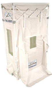 ECU4 Ante room assembly option: Sidewall Flange zipped on, with a windowed door and floor skirt