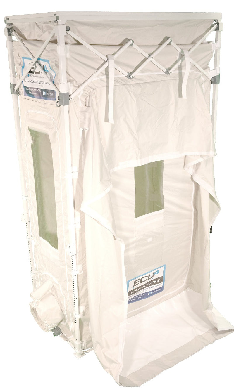 ECU4 Ante room assembly option: Sidewall Flange zipped on, with a windowed door and floor skirt