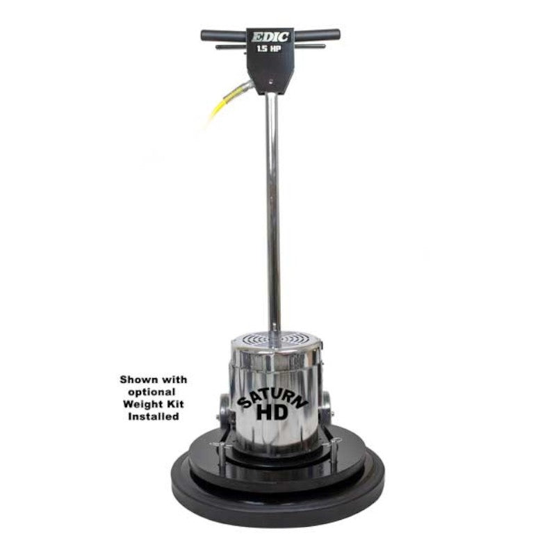edic 17ls4 bk sv saturn 17 inch floor buffer with weights installed for extra downward pressure.