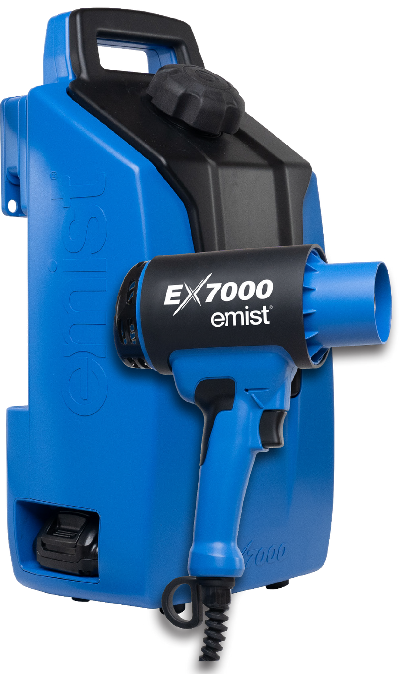 EMist EX7000 power pack with the spray wand docked on the front