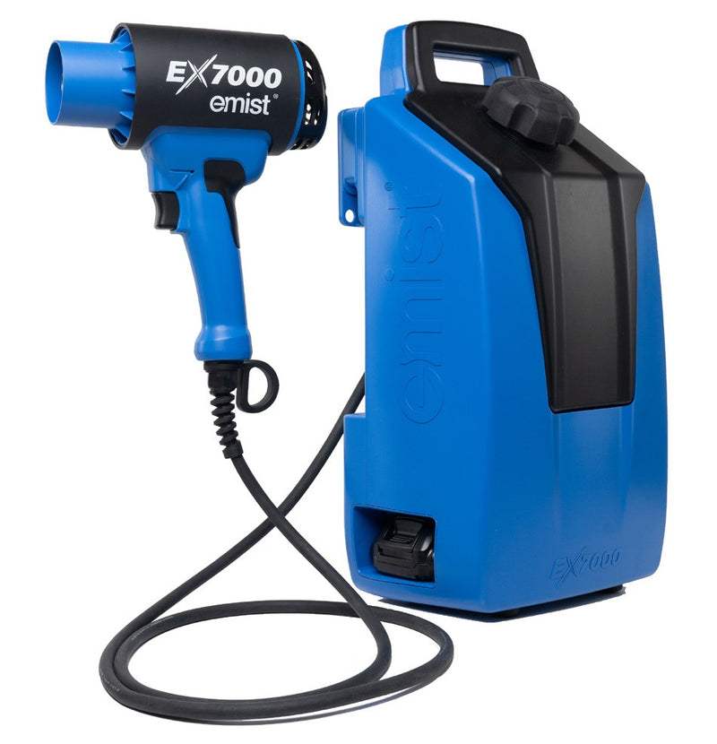 EMist EX7000 power pack with the spray wand and coiled hydroelectric cord