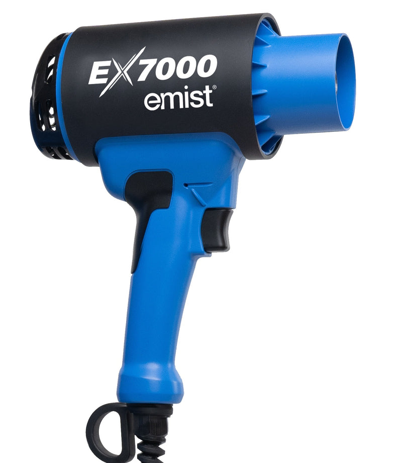 EMist EX7000 spray wand in blue and black with pistol grip trigger