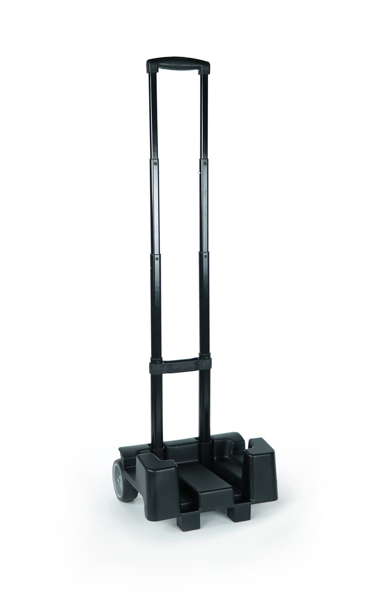 EMist EX7000 rolling pull cart, empty, with the telescoping handle extended