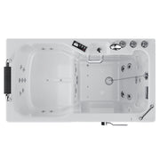 Empava EMPV-54WIT08 walk-in tub top view showing bench, footwell, jets and right-side drain