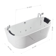 Empava EMPV-59AIS06 dimension drawing over the tub
