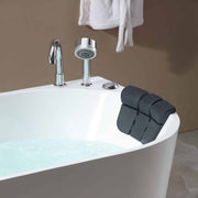 Empava EMPV-59AIS06 chrome faucet, hand shower and black headrest close-up