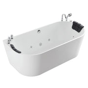Empava EMPV-59AIS06 double-ended whirlpool tub, three-quarter view, white background