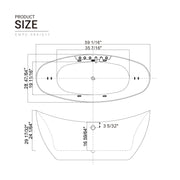 Empava EMPV-59AIS11 dimension drawing, top and side views