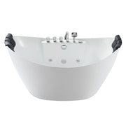 Empava EMPV-59AIS11 front view with center faucet deck and two headrests
