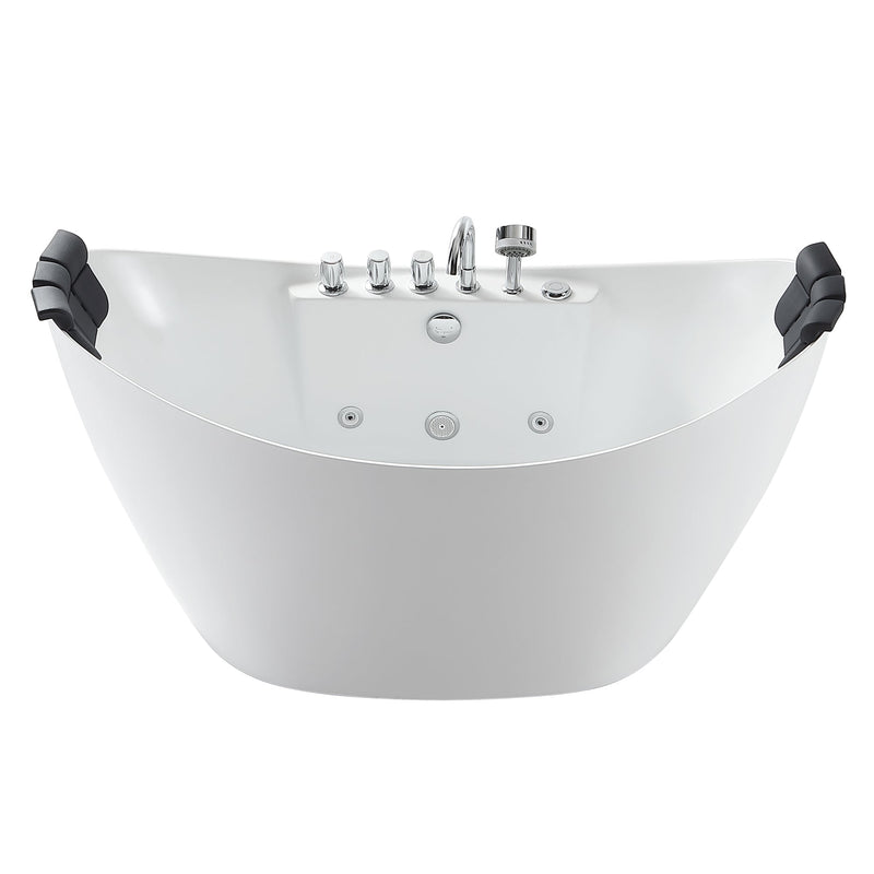 Empava EMPV-59AIS11 front view with center faucet deck and two headrests