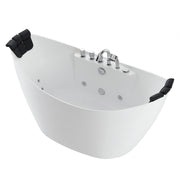 Empava EMPV-59AIS11 boat-shaped whirlpool tub, three-quarter view, white background
