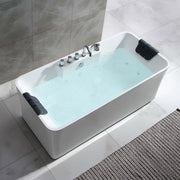 Empava EMPV-59AIS15 filled tub on light marble tile