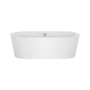 Empava EMPV-59FT1505 oval freestanding soaking tub, front view, white background