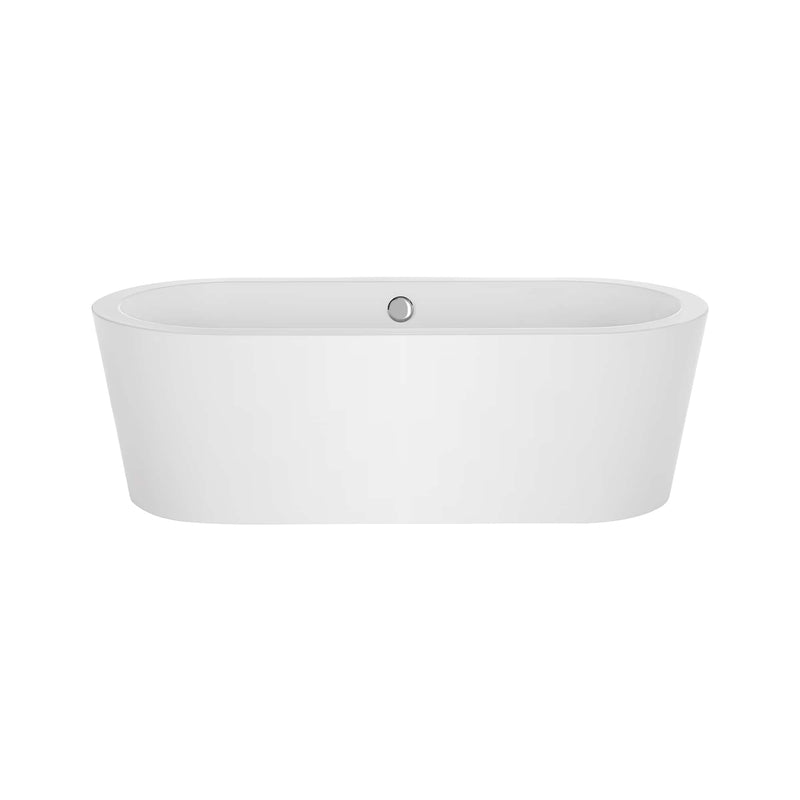 Empava EMPV-59FT1505 oval freestanding soaking tub, front view, white background