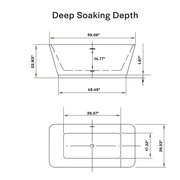 Empava EMPV-59FT1511 dimension drawing with soaking depth and overall measurements