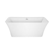 Empava EMPV-59FT1511 rectangular freestanding soaking tub, front view, white background