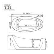 Empava EMPV-67AIS02 dimension drawing, top and side views