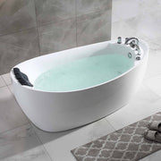Empava EMPV-67AIS02 filled tub on a light gray floor