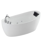 Empava EMPV-67AIS02 oval slipper whirlpool tub, three-quarter view, white background