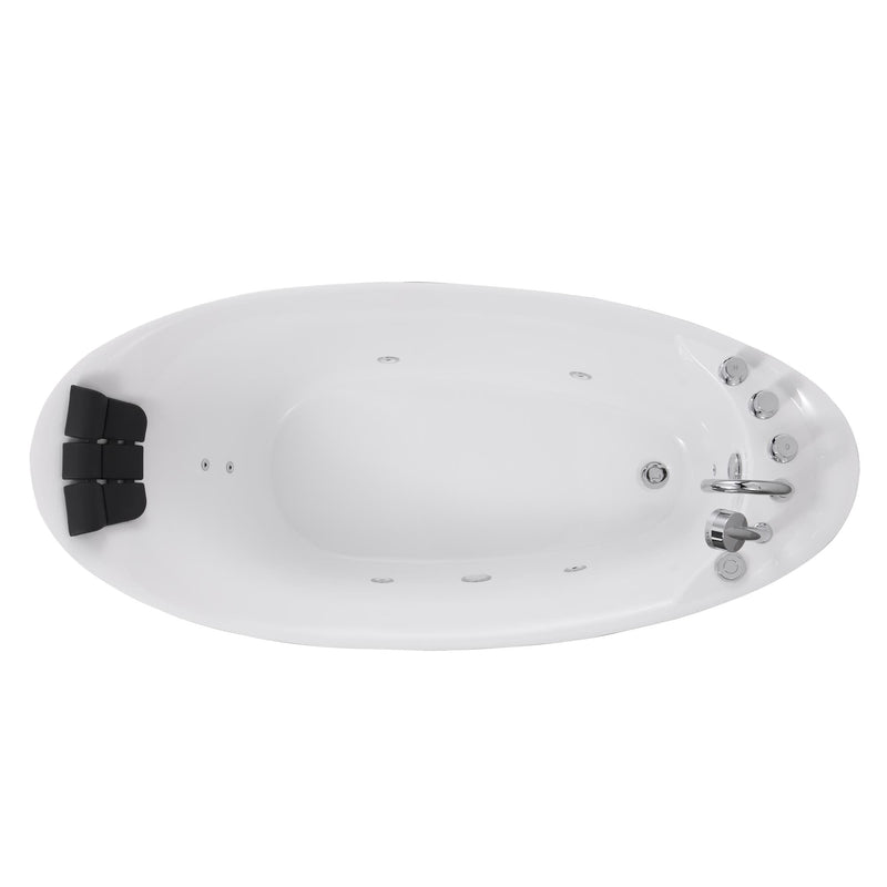 Empava EMPV-67AIS02 top view showing headrest and controls at the low end