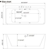 Empava EMPV-67AIS03 dimension drawing, top and side views