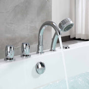Empava EMPV-67AIS03 chrome faucet, hand shower and knobs close-up