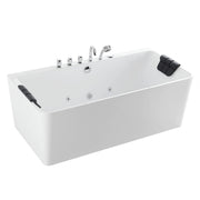 Empava EMPV-67AIS03 rectangle whirlpool tub, three-quarter view, white background
