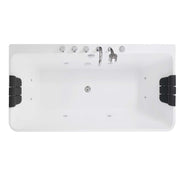 Empava EMPV-67AIS03 top view with headrests at both ends and center drain