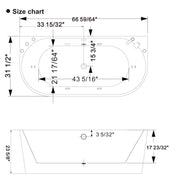 Empava EMPV-67AIS07 dimension drawing, top and side views