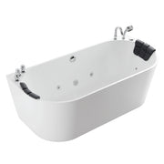 Empava EMPV-67AIS07 double-ended whirlpool tub, three-quarter view, white background